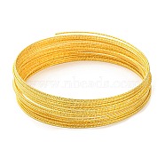 Iron Wire, Textured Round, for Bangle Making, Golden, 1.2mm, Inner Diameter: 98mm(IFIN-E025-03C-G)