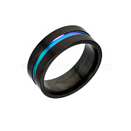 316L Surgical Stainless Steel Wide Band Finger Rings, Gunmetal, US Size 12 1/4(21.5mm)(RJEW-T005-12-02)