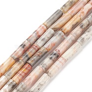 Natural Crazy Lace Agate Beads Strands, Column, 13~14x4mm, Hole: 1mm, about 30pcs/strand, 15.9 inch(40.5cm)(G-F247-33)