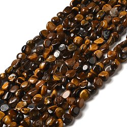Natural Tiger Eye Beads Strands, Nuggets, 8~14x6~8x4~8mm, Hole: 1mm, about 46~48pcs/strand, 39~39.5cm(G-I351-B03)