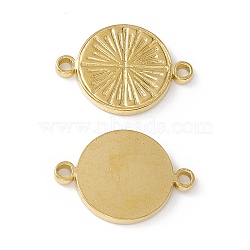 Vacuum Plating 304 Stainless Steel Connector Charms, Flat Round Links, Golden, 15x21.5x2mm, Hole: 1.8mm(STAS-G278-15G)