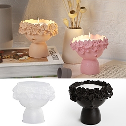 DIY Flower Candlesticks Silicone Molds, for Candle Making, White, 13.1x11x11.3cm(DIY-G113-12)