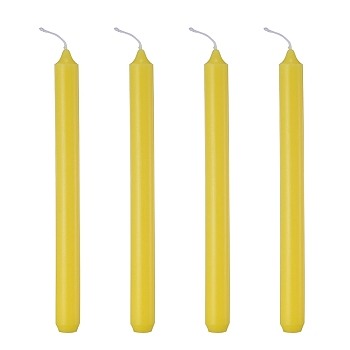 Paraffin Candles, Strip Shaped Smokeless Candles, Decorations for Wedding, Party, Yellow, 247x21mm, 4pcs/set
