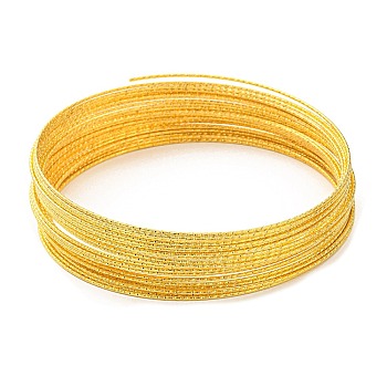 Iron Wire, Textured Round, for Bangle Making, Golden, 1.2mm, Inner Diameter: 98mm