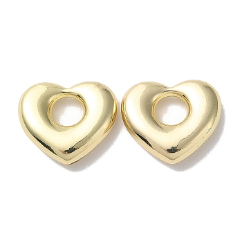 Eco-Friendly Alloy European Beads, Large Hole Heart Beads, Golden, 16x18x4mm, Hole: 5.5mm