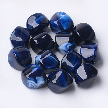 Dark Blue Nuggets Acrylic Beads