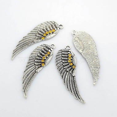 Antique Silver Plated Alloy Wing Big Pendants(ALRI-N019-06)-3
