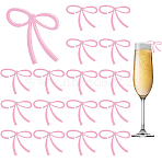 30Pcs Opaque Acrylic Wine Glass Cabochon, Bowknot Shape, Pink, 51x59.5x2mm(OACR-GA0001-27A)