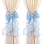 4Pcs Gauze Bowknot Curtain Tiebacks, Cornflower Blue, 270x155x12.5mm(AJEW-HY0003-53B)