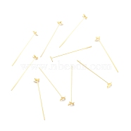 Brass Butterfly Head Pins, Golden, 41mm, Pin: 21 Gauge(0.75mm), Butterfly: 5x6mm(KK-I690-02G)