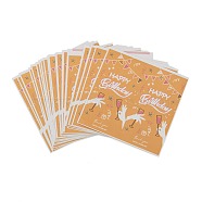 Birthday Theme Stickers, Adhesive Label Stickers, Rectangle with Word Happy birthday, Orange, 10.5x10.5x0.01cm, Stickers: 100x50mm, 2pcs/sheet; 50sheet/bag.(DIY-K032-87A)