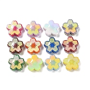 Opaque Acrylic Beads, with Enamel, Sakura, Mixed Color, 19x20x8mm, Hole: 3mm(MACR-D029-05B)
