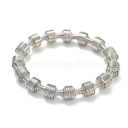 Non-Tarnish 304 Stainless Steel Spring Column Bracelets, Stainless Steel Color, Inner Diameter: 2-1/8 inch(5.5cm)(BJEW-H617-05P)