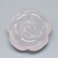 Natural Rose Quartz Pendants, Flower, 24~25x24~26x8~10mm, Hole: 1mm(G-Q481-08D)