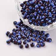 6/0 Opaque Colours Seep Glass Beads, Round Seed Beads, Cornflower Blue, 3.5~4x2.5~3mm, Hole: 0.5mm, about 5500pcs/450g(SEED-M006-A12)