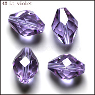 Imitation Austrian Crystal Beads, Grade AAA, Faceted, Bicone, Lilac, 8x11mm, Hole: 0.9~1mm(SWAR-F054-11x8mm-04)