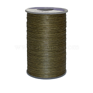 Waxed Polyester Cord, 9-Ply, Dark Olive Green, 0.65mm, about 21.87 yards(20m)/roll(YC-E006-0.65mm-A23)
