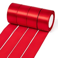 Single Face Satin Ribbon, Polyester Ribbon, FireBrick, 2 inch(50mm), about 25yards/roll(22.86m/roll), 100yards/group(91.44m/group), 4rolls/group(RC50MMY-026)