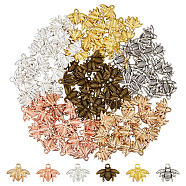 Tibetan Style Alloy Pendants Sets, Bees Charms, Mixed Color, 15.5~16.5x20~21.5x2.4~3mm, Hole: 2~2.4mm, 20pcs/color(TIBEP-DC0001-08)