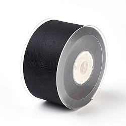 Rayon and Cotton Ribbon, Twill Tape Ribbon, Herringbone Ribbon, Black, 1-1/2 inch(38mm), about 50yards/roll(45.72m/roll)(SRIB-F007-030-38mm)