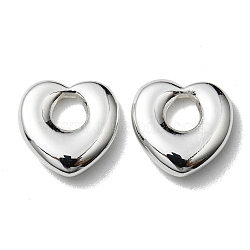 304 Stainless Steel Charms, Heart Charm, 925 Sterling Silver Plated, 12x12x3mm, Hole: 4mm(X-STAS-N097-152S)