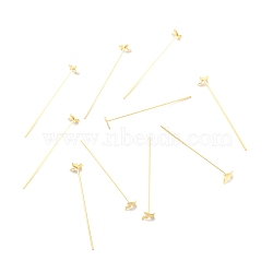 Brass Butterfly Head Pins, Golden, 41mm, Pin: 21 Gauge(0.75mm), Butterfly: 5x6mm(KK-I690-02G)