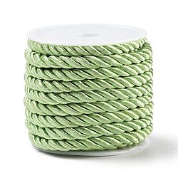 Polyester Cord, Twisted Cord, Light Green, 5mm, about 4.37 yards(4m)/roll(OCOR-L041-5mm-18)