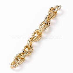 Handmade CCB Plastic Cable Chains, Twisted, Golden, 19x14x4mm, 39.37 inch(1m)/strand(AJEW-JB00862-02)