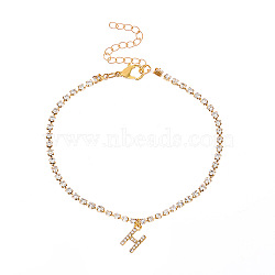 Fashionable and Creative Rhinestone Anklet Bracelets, English Letter H Hip-hop Creative Beach Anklet for Women, Golden(DA6716-8)