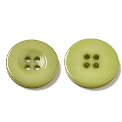 Resin Buttons, Dyed, Flat Round, Dark Sea Green, 20x3mm(RESI-D033-20mm-08)