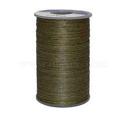 Waxed Polyester Cord, 9-Ply, Dark Olive Green, 0.65mm, about 21.87 yards(20m)/roll(YC-E006-0.65mm-A23)