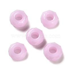 Resin European Beads, Large Hole Beads, Faceted, Rondelle, Plum, 13.5x8mm, Hole: 5.5mm(RESI-B020-06D)