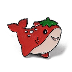 Tomato Fruit Animal Alloy Enamel Pin Brooch, Shark, 30x22x1.5mm(JEWB-E035-02EB-01)