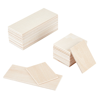 Rectangle Wooden Sheets, Wheat, 50~100x40x3mm, 2pcs/set