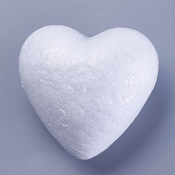 Modelling Polystyrene Foam DIY Decoration Crafts, Heart, White, 80x82x48.5mm