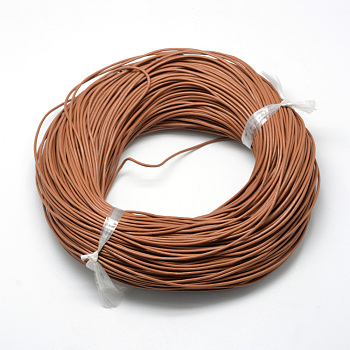 Spray Painted Cowhide Leather Cords, Sienna, 2.0mm, about 100yards/bundle(300 feet/bundle)