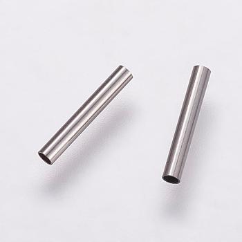 304 Stainless Steel Tube Beads, Stainless Steel Color, 10x1.5mm, Hole: 1mm