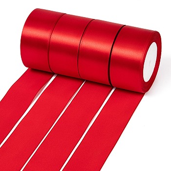 Single Face Satin Ribbon, Polyester Ribbon, FireBrick, 2 inch(50mm), about 25yards/roll(22.86m/roll), 100yards/group(91.44m/group), 4rolls/group