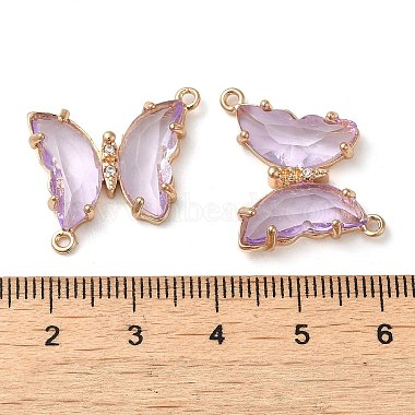 Brass Pave Faceted Glass Connector Charms(FIND-Z020-04L)-3