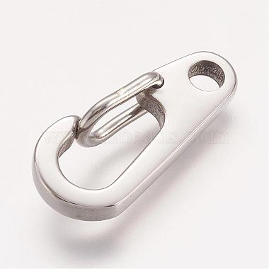 304 Stainless Steel Push Gate Snap Keychain Clasp Findings(STAS-F086-01P)-2