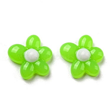 Lime Flower Epoxy Resin Cabochons