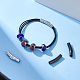 4Stk. 2 Farben Spalte 304 Edelstahl Bajonett Halskettenverschlüsse mit Druckknopf(STAS-UN0052-63)-2