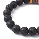 Bracelets extensibles en perles de lave naturelles teintes pour enfants(BJEW-JB09666)-4