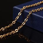 Ion Plating(IP) 304 Stainless Steel Cable Chains, Unwelded, with Spool, Golden, 4x3x0.8mm, about 32.8 Feet(10m)/roll(CHS-H007-44G)