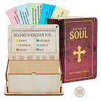 Wooden Bible Verses Box, with 150Pcs Paper Bibles Verse Cards, Mixed Color, 113x88x46mm(AJEW-WH0609-844)