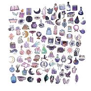 100Pcs 100 Styles PVC Plastic Witch Magic Cartoon Stickers Sets, Waterproof Adhesive Decals for DIY Scrapbooking, Photo Album Decoration, Mixed Patterns, 33~81.5x32~44x0.2mm, 1pc/style(STIC-P004-32)
