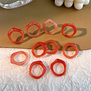 Resin Rings, Jwewly for Unisex, Nuggest, Red, Inner Diameter: 18mm, 10pcs/set(PW-WG3BC8C-11)