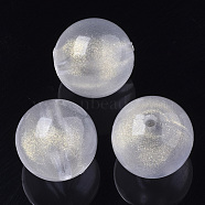Transparent Acrylic Beads, Glitter Beads, Round, Clear, 20mm, Hole: 3mm, about 110pcs/500g(TACR-N009-06B-02)