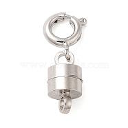 Brass Magnetic Clasps with Springs Clasps, Long-lasting Plated, Flat Round, Platinum, 18.5mm(KK-NH0002-15P)