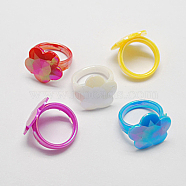 Valentine Day Gifts for Kids Acrylic Rings for Kids, AB Color, Mixed Color, US Size 3(14mm)(RJEW-S618-2)